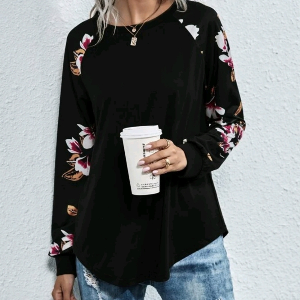 Shein long graphic sleeve top